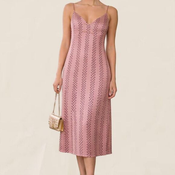 Equipment Dresses & Skirts - Equipment Lina Silk Polka Dot Slip Midi Dress | Small Feminine Luxury